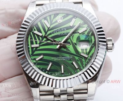 Swiss Quality Copy Rolex Datejust II 126334 Green Palm motif Watch 41mm